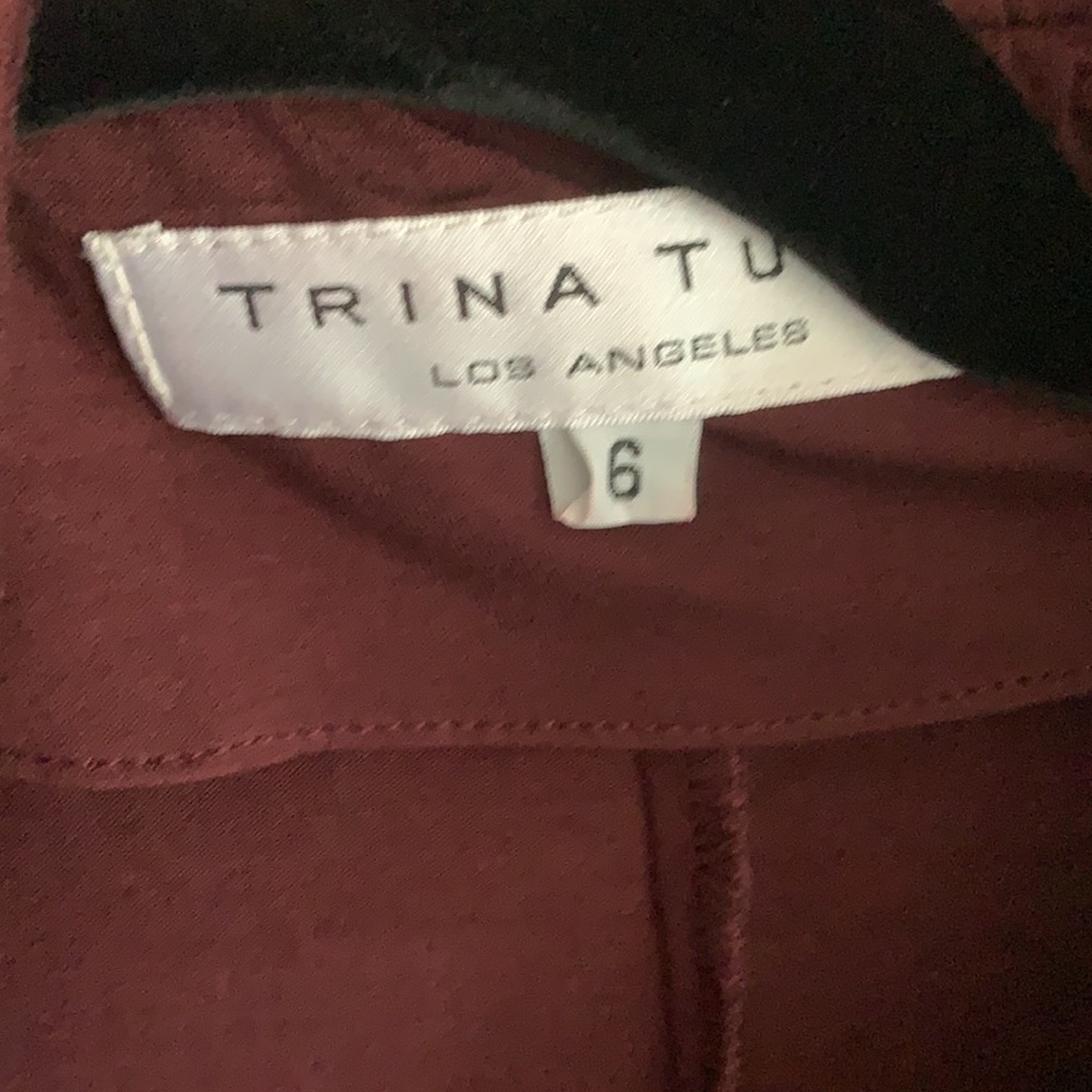 Trina Turk Wrap Jersey Mahalo Wrap Dress Maroon - Picture 6 of 7